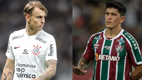 Gilson Junio/Thiago Ribeiro/AGIF- Róger Guedes (Corinthians) e Germán Cano (Fluminense).