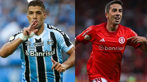 Pedro H. Tesch/Maxi Franzoi/AGIF- Luis Suárez (Grêmio) e Carlos de Pena (Inter).