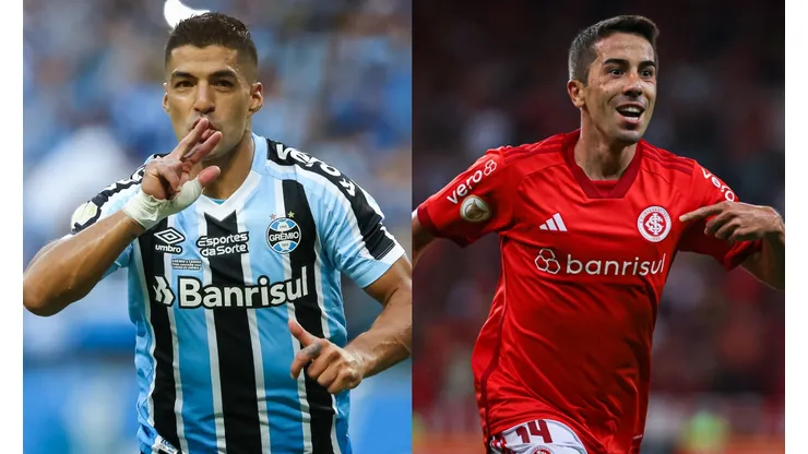 Pedro H. Tesch/Maxi Franzoi/AGIF- Luis Suárez (Grêmio) e Carlos de Pena (Inter).