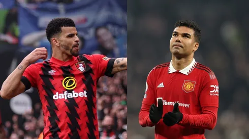 Warren Little/Richard Heathcote/ Getty Images- Solanke (Bournemouth) e Casemiro (Manchester United).