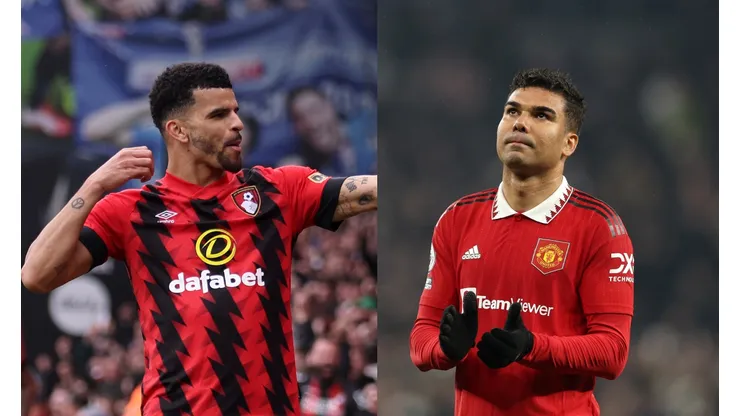 Warren Little/Richard Heathcote/ Getty Images- Solanke (Bournemouth) e Casemiro (Manchester United).