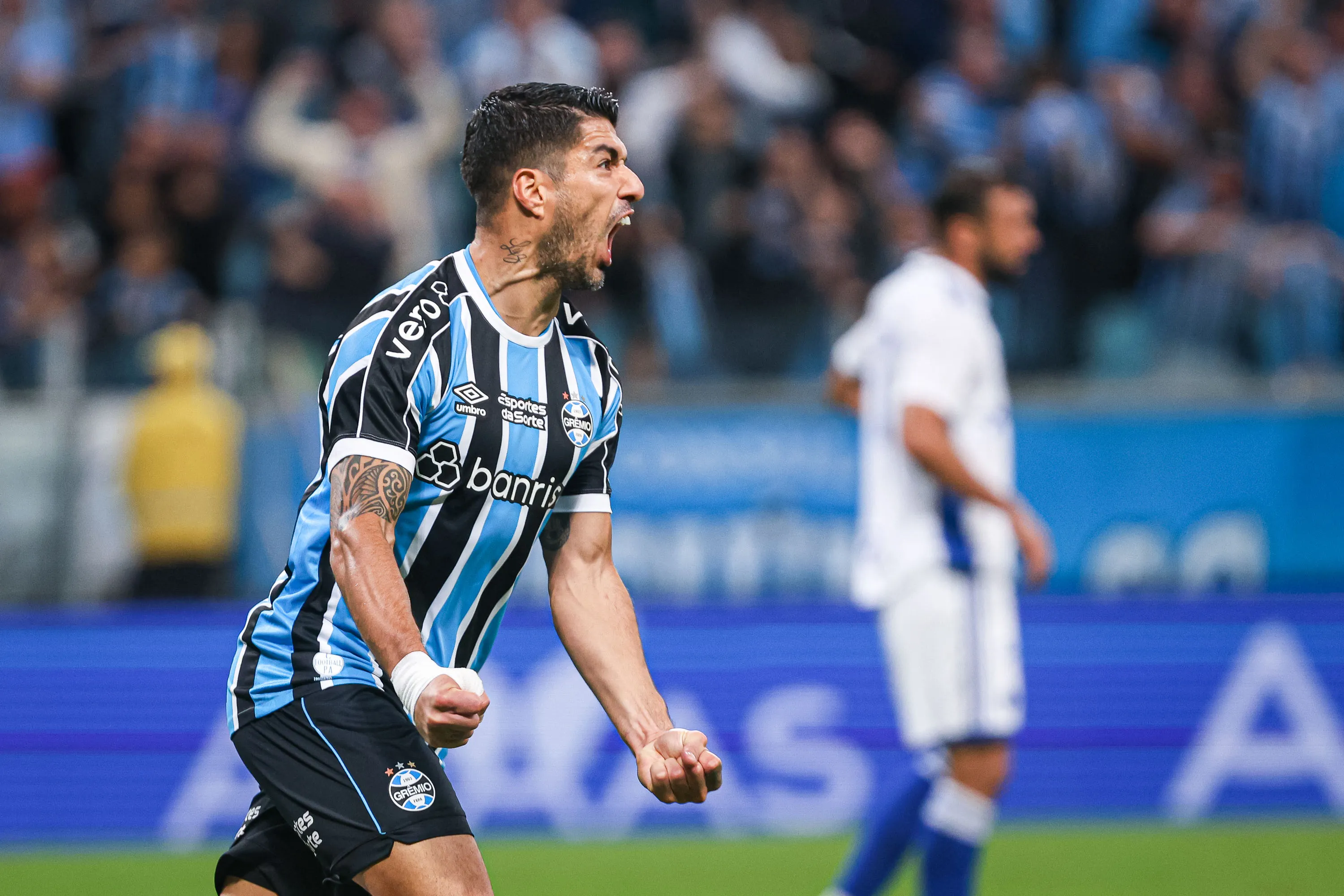 Foto: Maxi Franzoi/AGIF –  Suárez comemorando gol