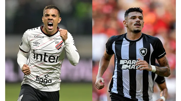 Pedro Vilela/Getty Images/Thiago Ribeiro/AGIF- David Terans (Athletico) e Tiquinho Soares (Botafogo).