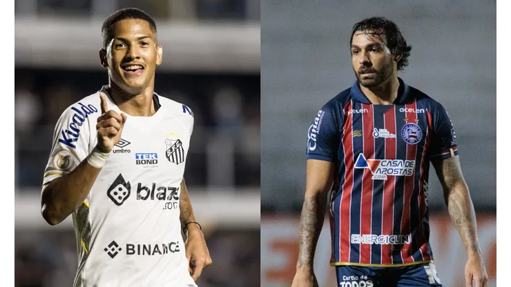 Abner Dourado/Diogo Reis/AGIF- Angelo (Santos) e Ricardo Goulart (Bahia).