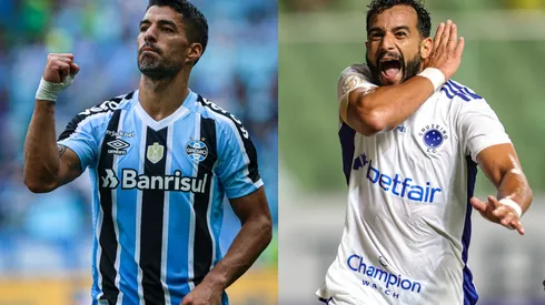 Maxi Franzoi/Gilson Junio/AGIF- Luis Suárez (Grêmio) e Henrique Dourado (Cruzeiro).