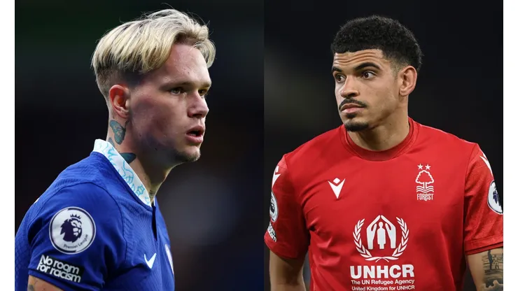Clive Rose/Gareth Copley/Getty Images- Mudryk (Chelsea) e Morgan Gibbs-White (Nottingham Forest).