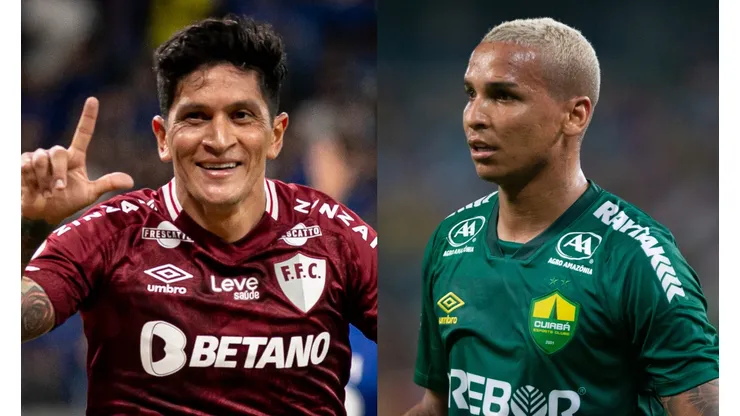 Fernando Moreno/Gil Gomes/AGIF- Germán Cano (Fluminense) e Deyverson (Cuiabá).