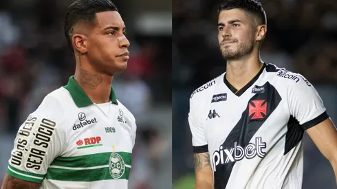 Robson Mafra/Jorge Rodrigues/AGIF- Alef Manga (Coritiba) e Pedro Raul (Vasco).
