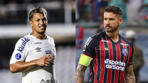 Abner Dourado/Renan Oliveir/AGIF- Marcos Leonardo (Santos) e Everaldo (Bahia).