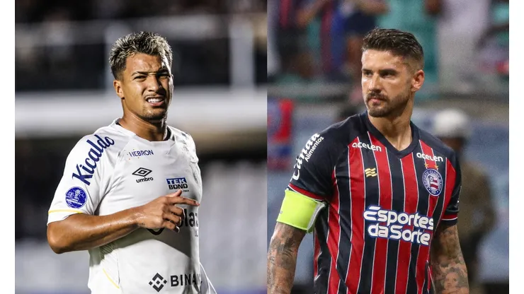 Abner Dourado/Renan Oliveir/AGIF- Marcos Leonardo (Santos) e Everaldo (Bahia).