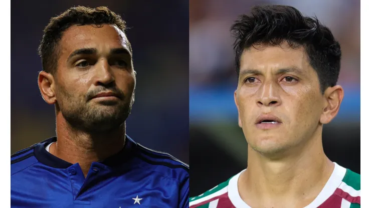 Gilson Junio/Fernando Torres/AGIF- Gilberto (Cruzeiro) e Germán Cano (Fluminense).