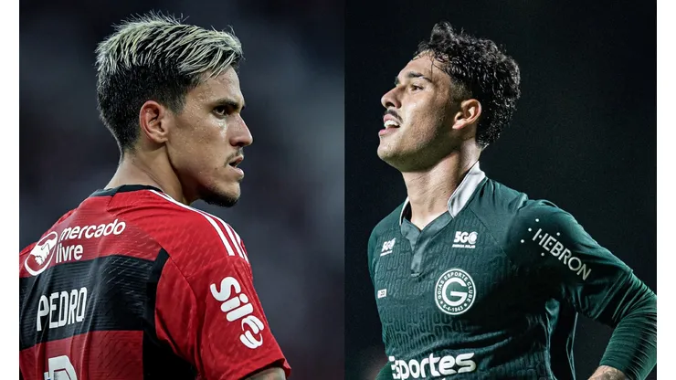Thiago Ribeiro/Heber Gomes/AGIF- Pedro (Flamengo) e Lucas Halter (Goiás).