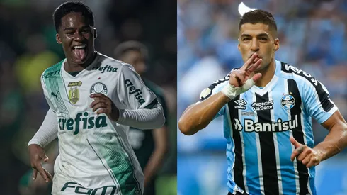 Heber Gomes/Pedro H. Tesch/AGIF- Endrick (Palmeiras) e Luís Suárez (Grêmio).