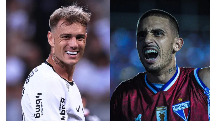 Ettore Chiereguini/Kely Pereira/AGIF- Róger Guedes (Corinthians) e Thiago Galhardo (Fortaleza).