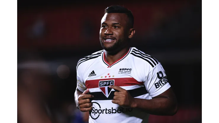 SP - Sao Paulo - 27/10/2022 - BRASILEIRO A 2022, SAO PAULO X ATLETICO-GO - Luan jogador do Sao Paulo comemora seu gol durante partida contra o Atletico-GO no estadio Morumbi pelo campeonato Brasileiro A 2022. Foto: Ettore Chiereguini/AGIF