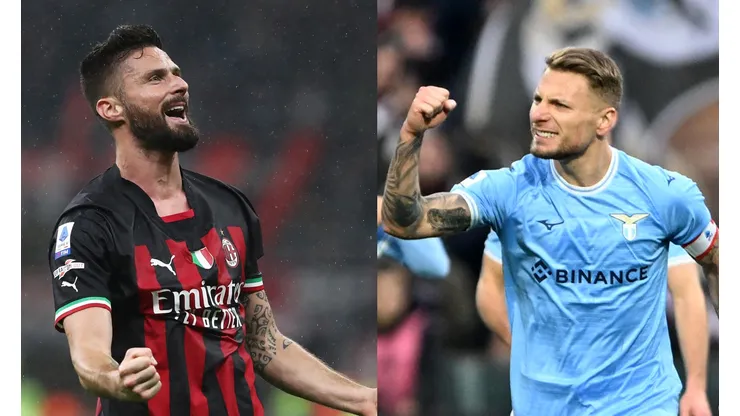 Marco Luzzani/Francesco Pecoraro/Getty Images- Olivier Giroud (Milan) e Ciro Immobile (Lazio)