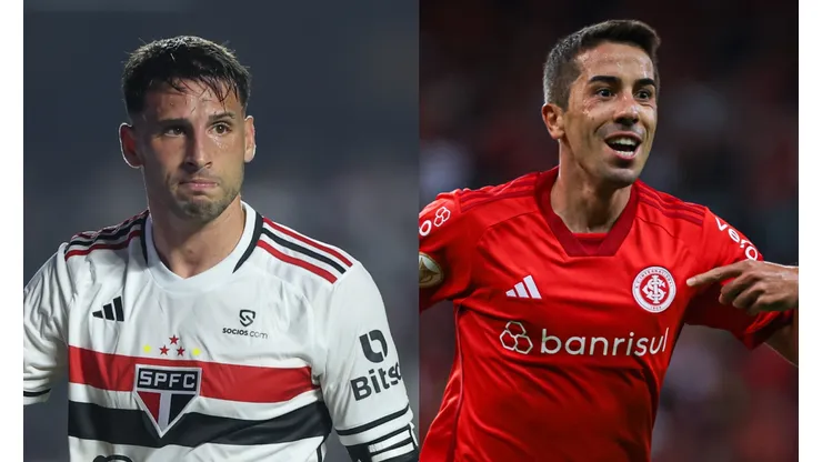 Marcello Zambrana/Maxi Franzoi/AGIF- Calleri (São Paulo) e Carlos de Pena (Inter)