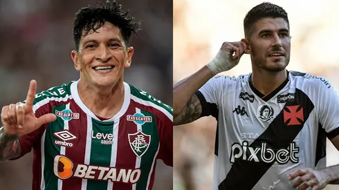 Thiago Ribeiro/AGIF- Germán Cano (Fluminense) e Pedro Raul (Vasco).
