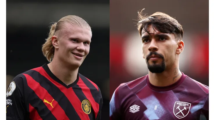 Richard Heathcote /Julian Finney/Getty Images- Erling Haaland (Manchester City) e Lucas Paquetá (West Ham)