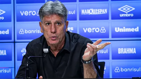 RS - PORTO ALEGRE - 27/04/2023 - COPA DO BRASIL 2023, GREMIO X ABC - Renato Portaluppi tecnico do Gremio durante coletiva apos a partida contra o ABC no estadio Arena do Gremio pelo campeonato Copa do Brasil 2023. Foto: Maxi Franzoi/AGIF
