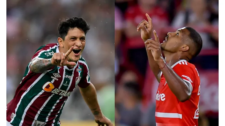 Thiago Ribeiro/AGIF/Marcelo Endelli/Getty images- Germán Cano (Fluminense) e Salomón Rondón (River Plate)