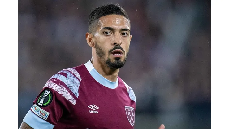 LONDON, ENGLAND - SEPTEMBER 08: Manuel Lanzini of West Ham United looks on during the UEFA Europa Conference League group B match between West Ham United and FCSB at London Stadium on September 8, 2022 in London, United Kingdom. (Photo by Sebastian Frej/MB Media/Getty Images)