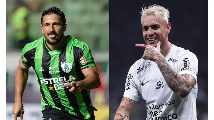 Gilson Junio/Ettore Chiereguini/AGIF- Aloisio (América-MG) e Róger Guedes (Corinthians).