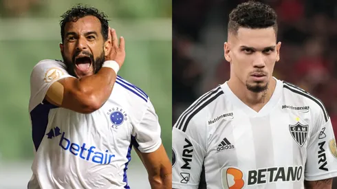Reprodução/AGIF- Henrique Dourado (Cruzeiro) e Paulinho (Atlético-MG)