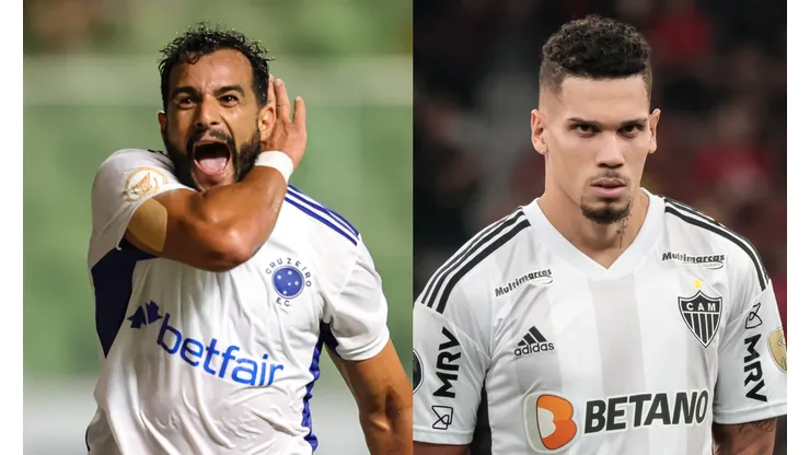 Reprodução/AGIF- Henrique Dourado (Cruzeiro) e Paulinho (Atlético-MG)