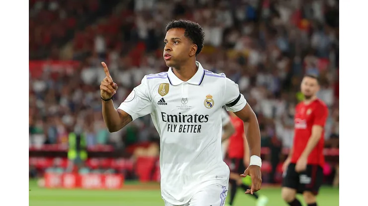 Fran Santiago/Getty Images- Rodrygo, atacante do Real Madrid