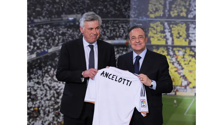 Denis Doyle/Getty Images- Carlo Ancelotti e Florentino Pérez