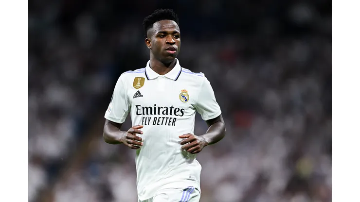 David Ramos/Getty Images- Vini Jr., atacante do Real Madrid