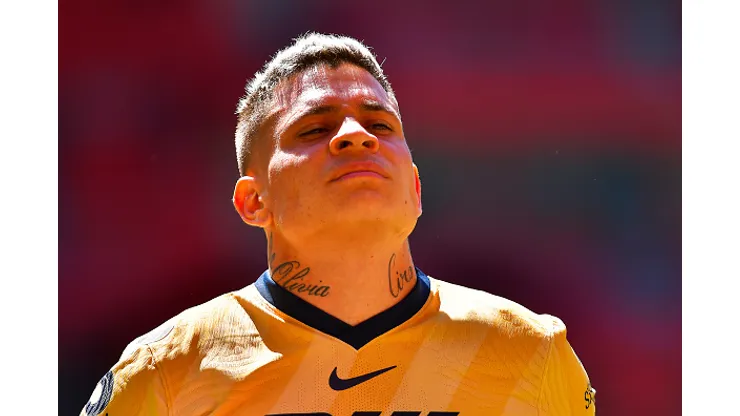 TOLUCA, MEXICO - FEBRUARY 14: Juan Iturbe of Pumas looks on during the 6th round match between Toluca and Pumas at Nemesio Diez Stadium on February 14, 2021 in Toluca, Mexico. (Photo by Jaime Lopez/Jam Media/Getty Images)
