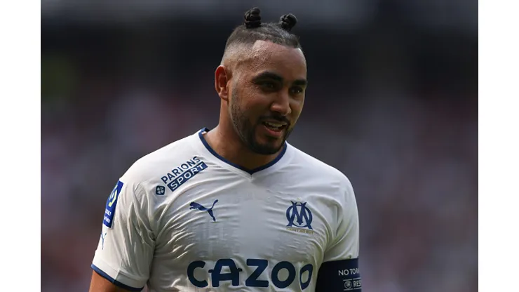 NICE, FRANCE - AUGUST 28: Dimitri Payet of Olympique De Marseille reacts during the Ligue 1 match between OGC Nice and Olympique Marseille at Allianz Riviera on August 28, 2022 in Nice, France. (Photo by Jonathan Moscrop/Getty Images)