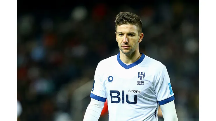 TANGER MED, MOROCCO - FEBRUARY 07: Luciano Vietto (Al Hilal) looks on during the FIFA Club World Cup Morocco 2022 Semi Final match between Flamengo and Al Hilal SFC at Stade Ibn-Batouta on February 7, 2023 in Tanger Med, Morocco. (Photo by Mohammad Karamali/DeFodi Images via Getty Images)