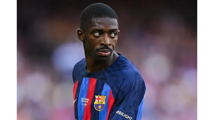 David Ramos/Getty Images- Dembélé, atacante do Barcelona
