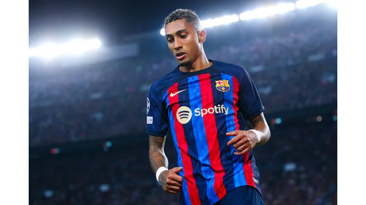 Eric Alonso/Getty Images- Raphinha, atacante do Barcelona