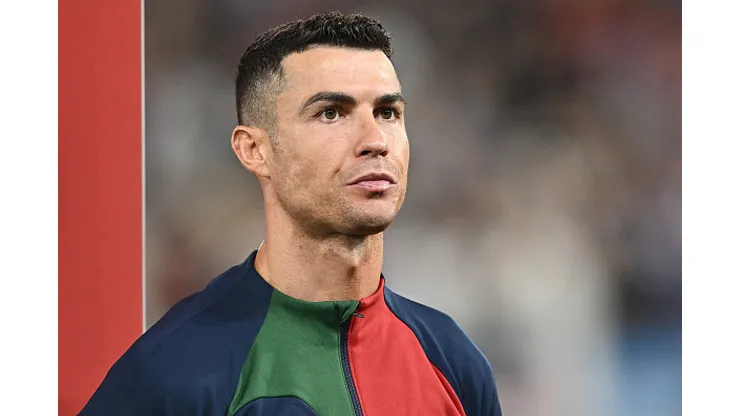 BRATISLAVA, SLOVAKIA - SEPTEMBER 8: Cristiano Ronaldo of Portugal during the UEFA EURO 2024 European qualifier match between Slovakia and Portugal at Tehelne pole on September 8, 2023 in Bratislava, Slovakia. (Photo by Sebastian Frej/MB Media/Getty Images)