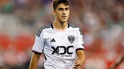 HARRISON, NJ – AUGUST 20: Gabriel Pirani #10 of D.C. United during the Major League Soccer game against the New York Red Bullson August 20, 2023 at Red Bull Arena in Harrison, New Jersey. (Photo by Rich Graessle/Icon Sportswire via Getty Images)