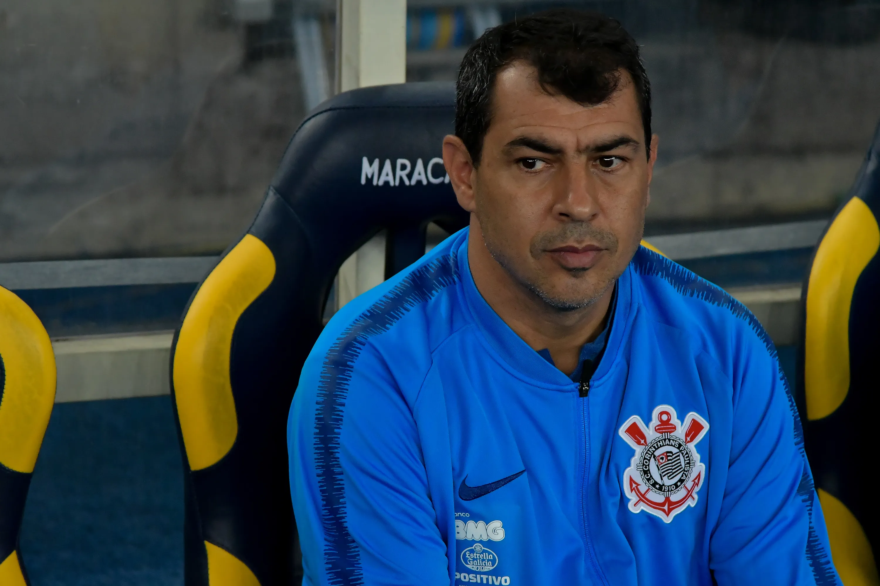 Foto: Thiago Ribeiro/AGIF – Fábio Carille comandando o Corinthians em 2019