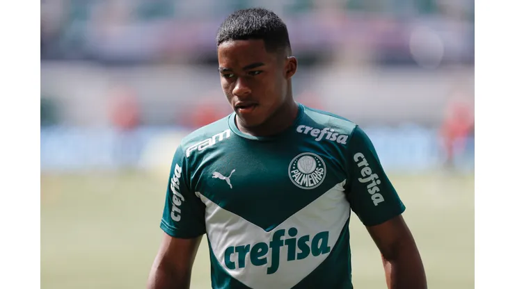 Ricardo Moreira/Getty Images- Endrick, atacante do Palmeiras