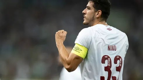 RJ – RIO DE JANEIRO – 12/04/2023 – COPA DO BRASIL 2023, FLUMINENSE X PAYSANDU – Nino jogador do Fluminense comemora seu gol durante partida contra o Paysandu no estadio Maracana pelo campeonato Copa do Brasil 2023. Foto: Jorge Rodrigues/AGIF