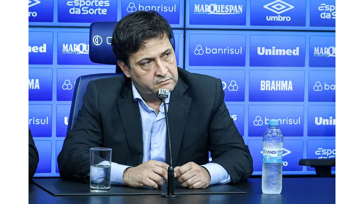 RS - PORTO ALEGRE - 29/06/2023 - GREMIO, COLETIVA DO PRESIDENTE ALBERTO GUERRA - Alberto Guerra presidente do Gremio durante em coletiva de imprensa realizada no CT Luiz Carvalho. Foto: Maxi Franzoi/AGIF