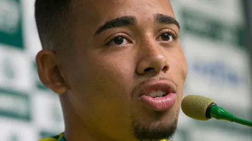 tacante Gabriel Jesus durante coletiva de imprensa do Palmeiras no CT Academia de Futebol - Barra Funda. Foto: Daniel Vorley/AGIF.