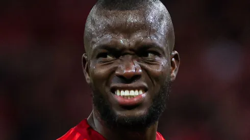 Enner Valência jogador do Internacional lamenta chance perdida durante partida contra o Palmeiras no estádio Beira-Rio pelo campeonato Brasileiro A 2023. Foto: Maxi Franzoi/AGIF
