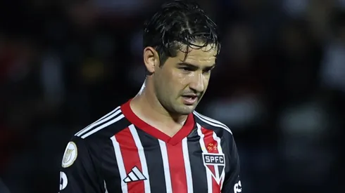Alexandre Pato jogador do São Paulo durante partida contra o Bragantino no estádio Nabi Abi Chedid pelo campeonato Brasileiro A 2023. Foto: Marcello Zambrana/AGIF