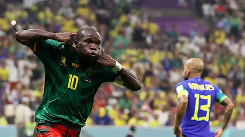Foto: Clive Brunskill/Getty Images – Vincent Aboubakar comemorando gol de Camarões contra a Seleção Brasileira na Copa do Mundo de 2022