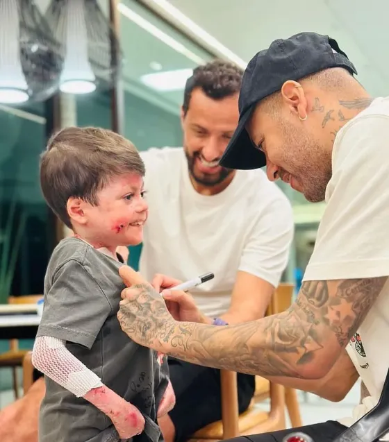 Gui, Neymar e Nenê. Foto: Reprodução/ Redes sociais @neymarjr