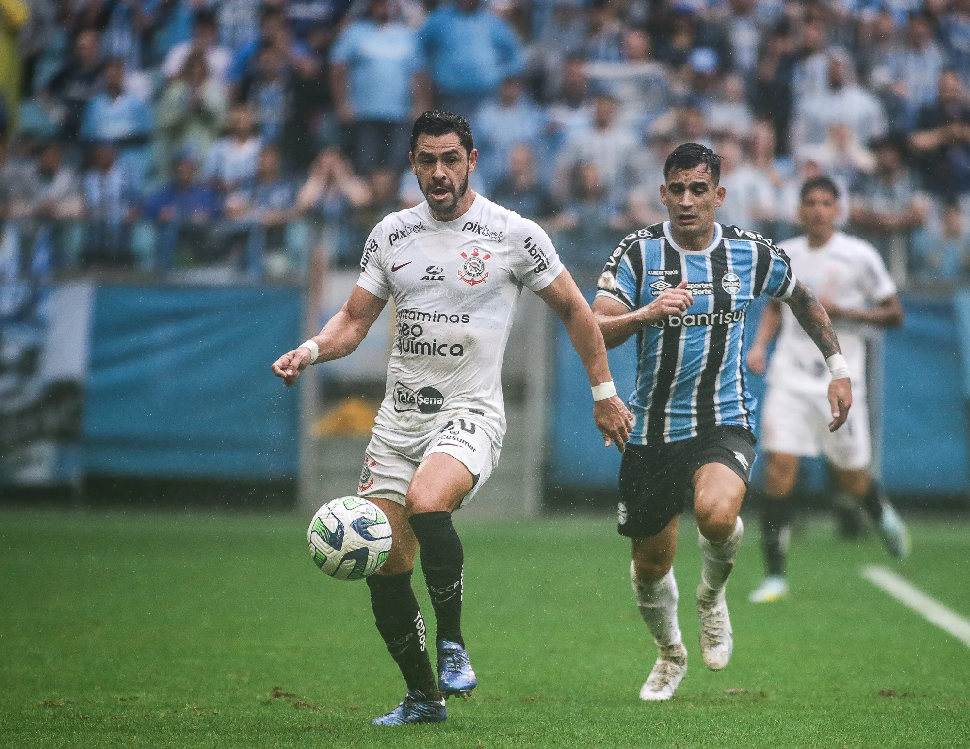 Corinthians na vitória sobre o Grêmio no Brasileirão. Foto: Giancarlo Santorum/AGIF