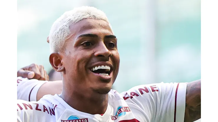 John Kennedy jogador do Fluminense comemora seu gol durante partida contra o America-MG no estadio Independencia pelo campeonato BRASILEIRO A 2023. Foto: Gilson Junio/AGIF